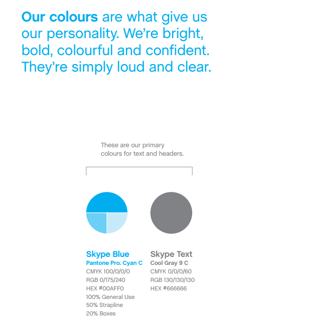 Skype colors from their brand guide