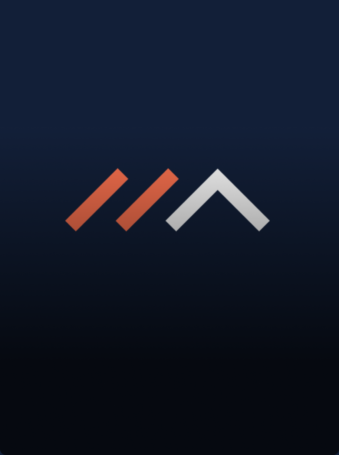 A minimalist logo with two orange diagonal lines and one white diagonal line forming a stylized "M" shape on a dark blue background, reflecting RealManage's brand identity as an innovative property management SaaS.